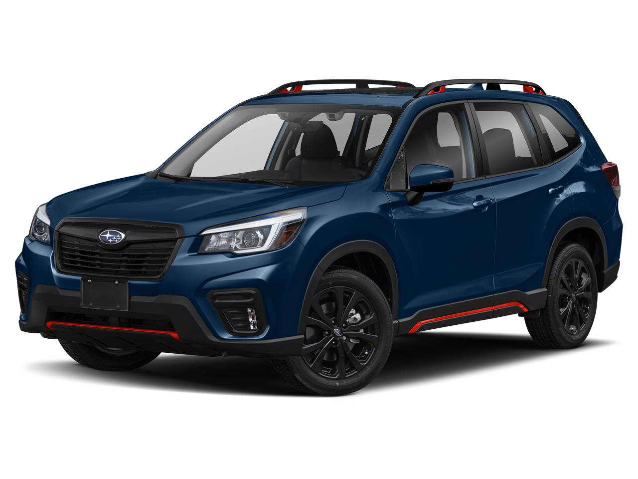 2021 Subaru Forester Sport in Dark Blue Pearl — front three-quarter view